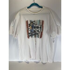 Urban‎ Cowboy Bud & Sissy Gilley's Western Fringe Tee Rodeo Cowgirl Oversized